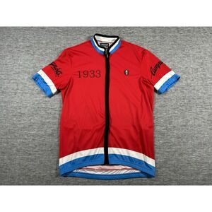 Campagnolo Cycling Jersey Mens Extra Large Red Zip-Up White Blue Stripes 1933